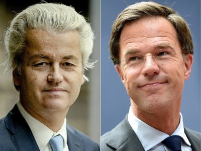Geertas Wildersas ir Markas Rutte 