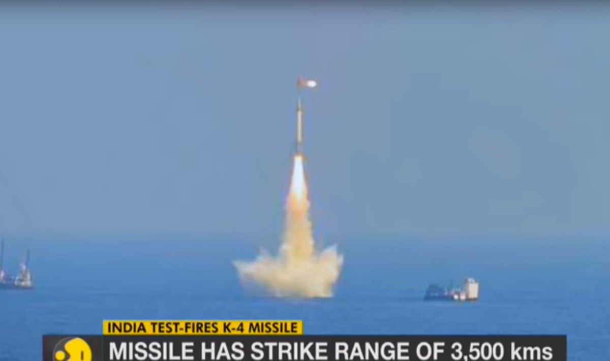 Indija išbandė balistinę raketą „K-4“