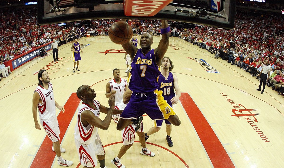 NBA "Rockets" ir "Lakers" klubų mačas Hjustono "Toyota Center" arenoje