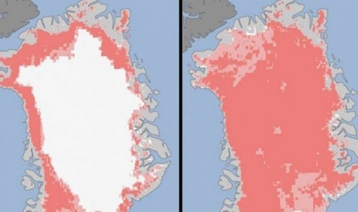 Tokio masto Grenlandijos ledyno tirpimas nebuvo užfiksuotas per tris dešimtmečius