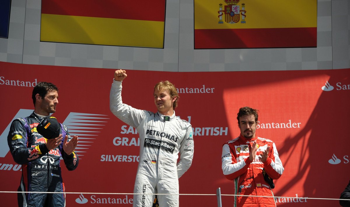 Markas Webberis, Nico Rosbergas ir Fernando Alonso 