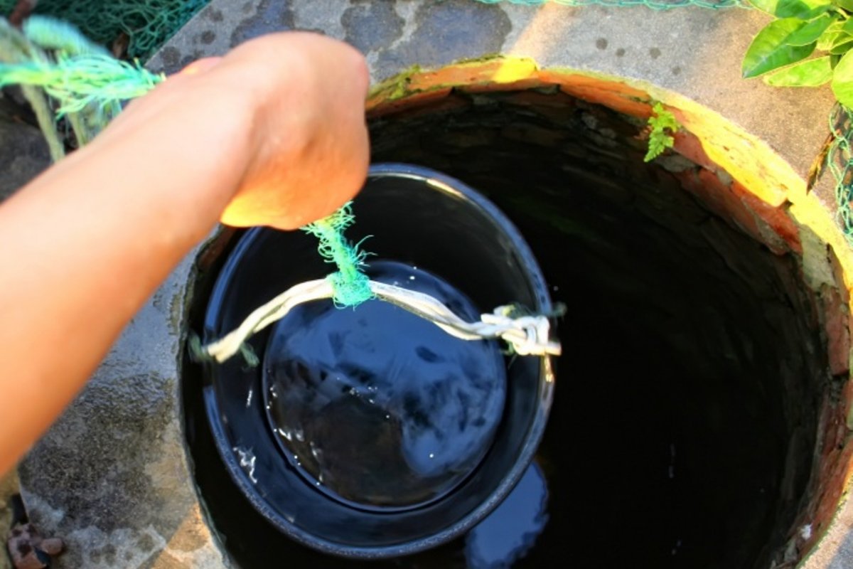 Течение воды в колодце