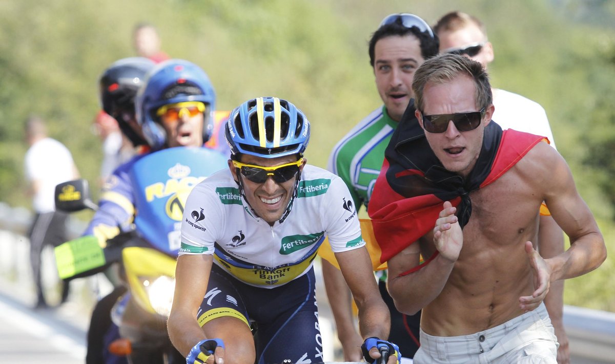 Alberto Contadoras ir jo gerbėjai trasoje