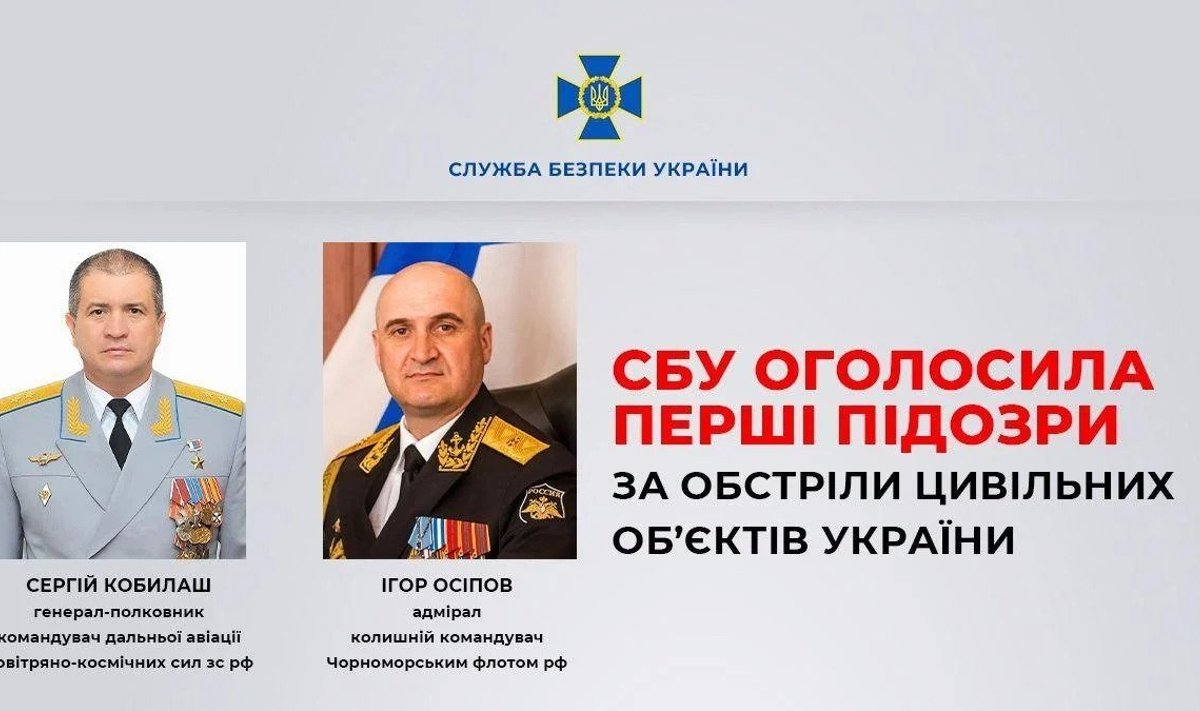 Ukraina paskelbė įtarimus dviem Rusijos kariuomenės vadams 
