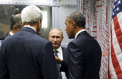 Sergejus Lavrovas, Vladimiras Putinas, Johnas Kerry, Barackas Obama