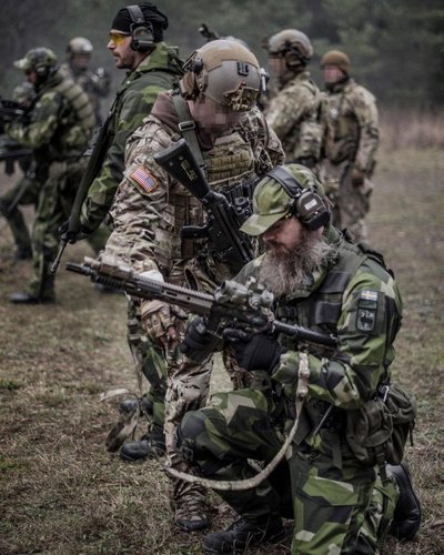 JAV specialiosios pajėgos ir švedų rezervistai pratybose Gotlande