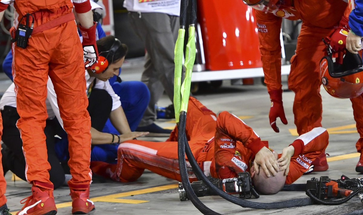 "Ferrari" mechanikas patyrė kraupią traumą