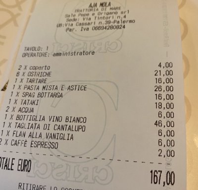 Andrius Užkalnis vertina restoraną Aja Mola, esantį Palerme