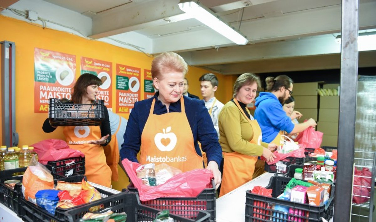 President Dalia Grybauskaitė at the Food Bank charity event