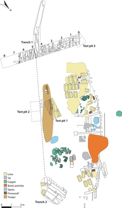 Nuskendusio Skaftö laivo vietos planas Anders Gutehall, Visual Archaeology iliustr.
