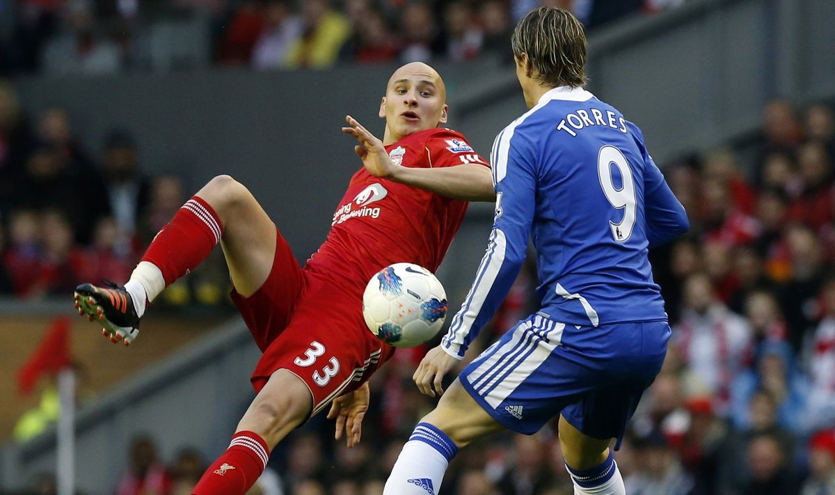 Jonjo Shelvey ("Liverpool") kovoja su Fernando Torresu 