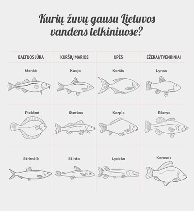 Kokių žuvų gausu Lietuvos vandenyse?