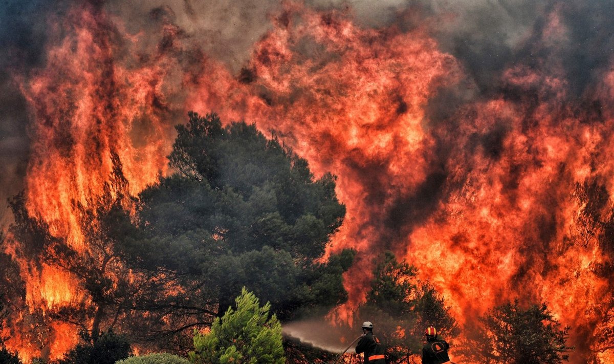 Dėl gaisrų evakuoti penkių Graikijos Eubojos salos kaimų gyventojai