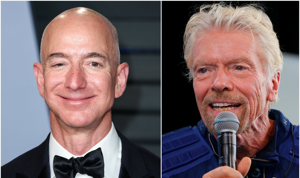 J. Bezos ir R. Bransonas nėra astronautai, nors į kosmosą ir pakilo.