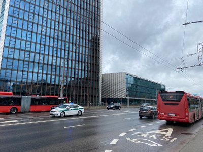 „Belorus“ darbuotojų automobilių kolona Vilniuje