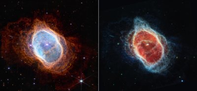 Pietinio Žiedo ūkas. Jameso Webbo/Hubble teleskopo užfiksuotas vaizdas. NASA, ESA, CSA, STScI nuotr.