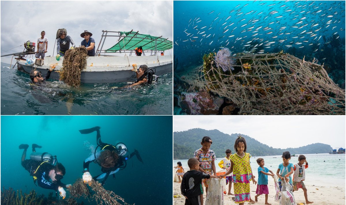 Mianmare iš jūros traukiami paskendę žvejų tinklai (nuotr. Magnus Larsson)