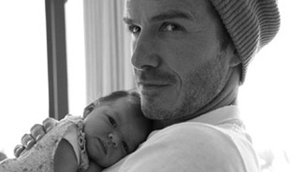 Davidas Beckhamas su dukra            „Twitter“ nuotr.