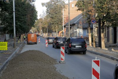 Kauno centre remontuojama Kęstučio gatvė