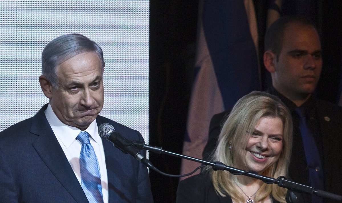 Benjaminas Netanyahu su žmona Sara