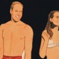 Sukurtos popierinės lėlės, vaizduojančios princą Williamą ir jo sužadėtinę Kate Middleton