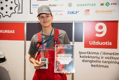 Konkurso "Geriausias jaunasis automechanikas 2020" nugalėtojas Joris Varneckis