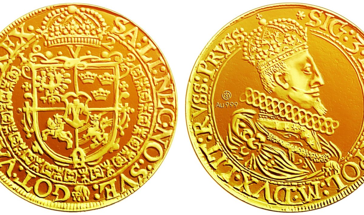 10 auksinių dukatų monetos replika