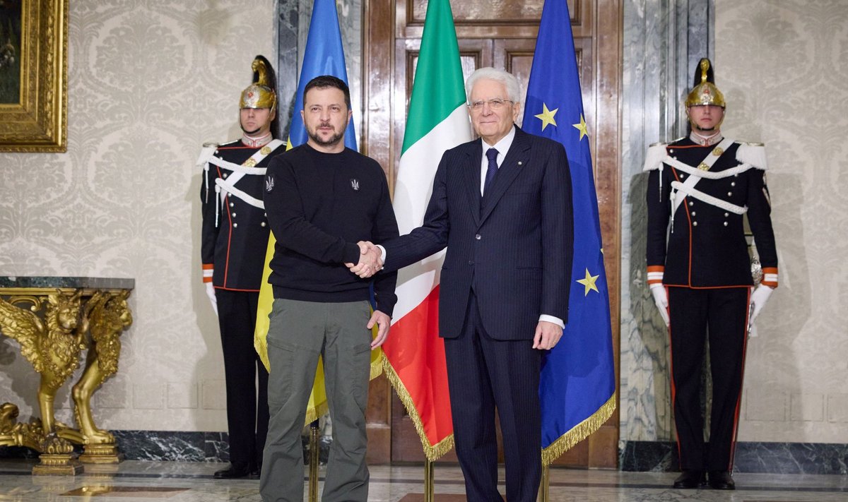 Ukrainos vadovą V. Zelenskį priėmė Italijos prezidentas S. Mattarella