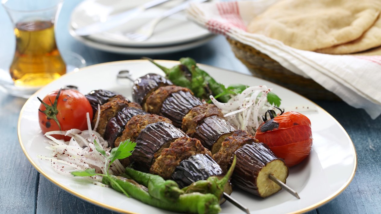 Baklažanų ir mėsos vėrinukai