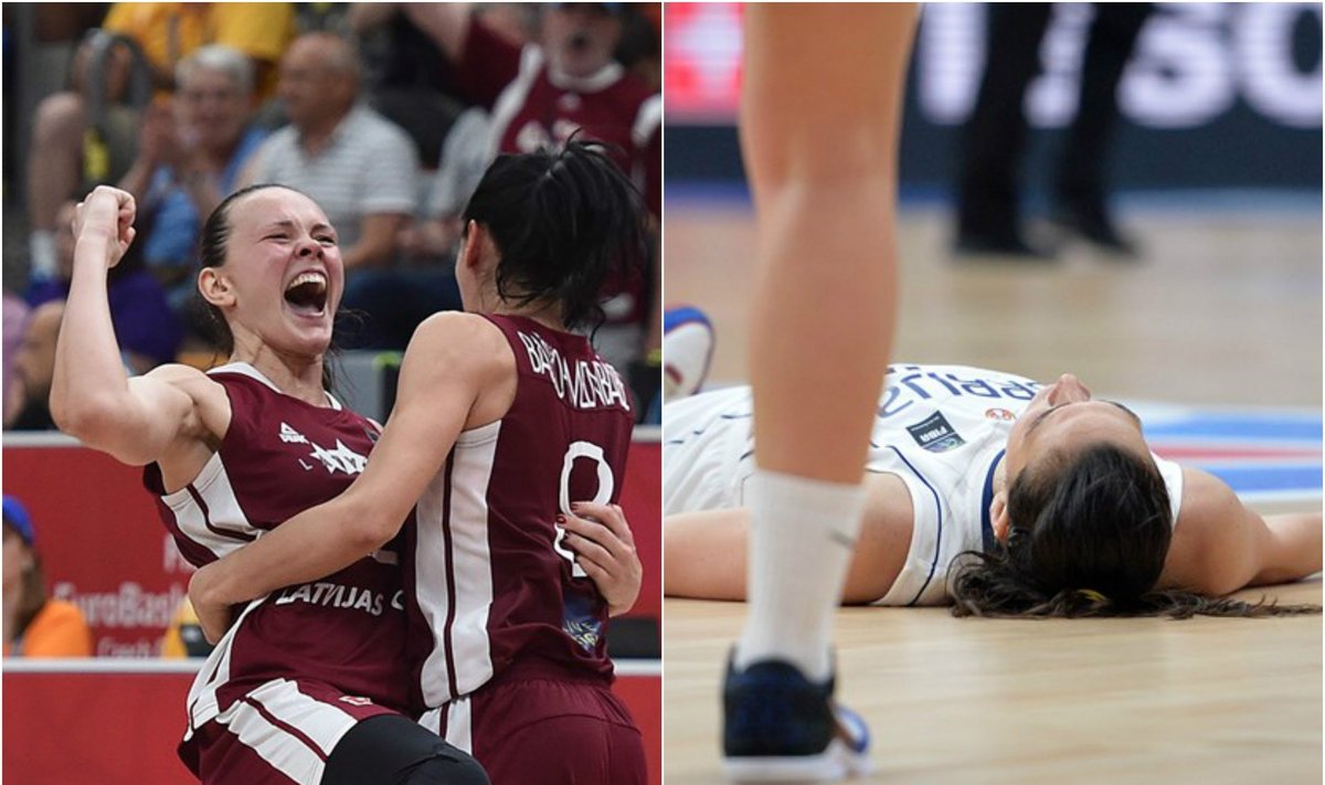 Latvijos ir Sergijos moterų krepšinio rinktinės