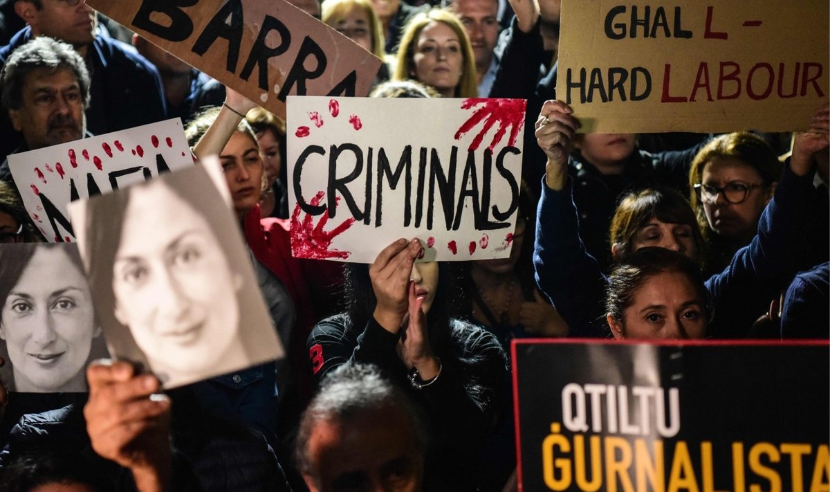 Protestas dėl žurnalistės nužudymo bylos Maltoje