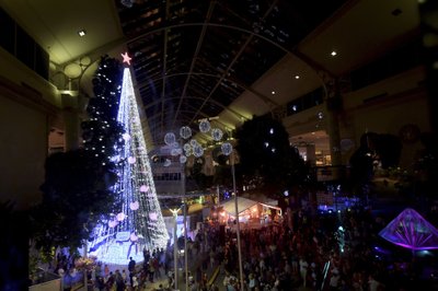 Kalėdų eglutė Kanberoje siekia Pasaulio Gineso rekordo kaip daugiausiai lempučių turintis Kalėdų medis - ji papuošta daugiau nei pusė milijono lempučių