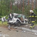 Kraupi avarija Varėnos rajone: sužalotas vyras mirė medikų automobilyje