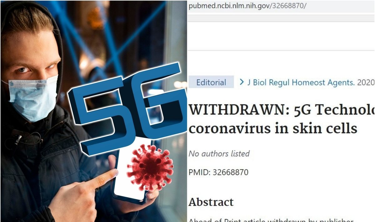 5G ryšį su koronavirusu siejęs darbas pašalintas iš JAV Nacionalinės medicinos bibliotekos duomenų bazės