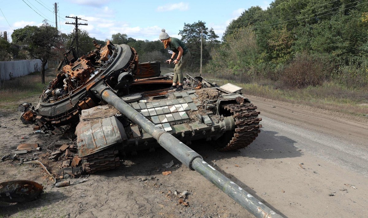 Sunaikintas Rusijos tankas Charkivo regione