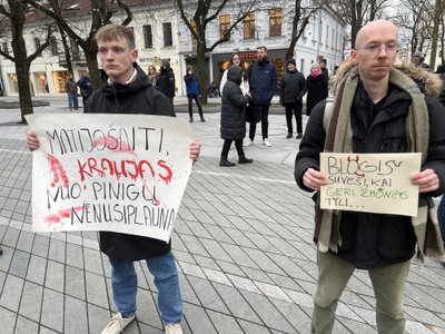 Protestas prieš Visvaldą Matijošaitį Kaune