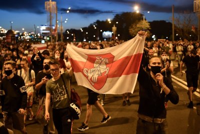 Baltarusiai Minske protestuoja prieš rinkimų rezultatus