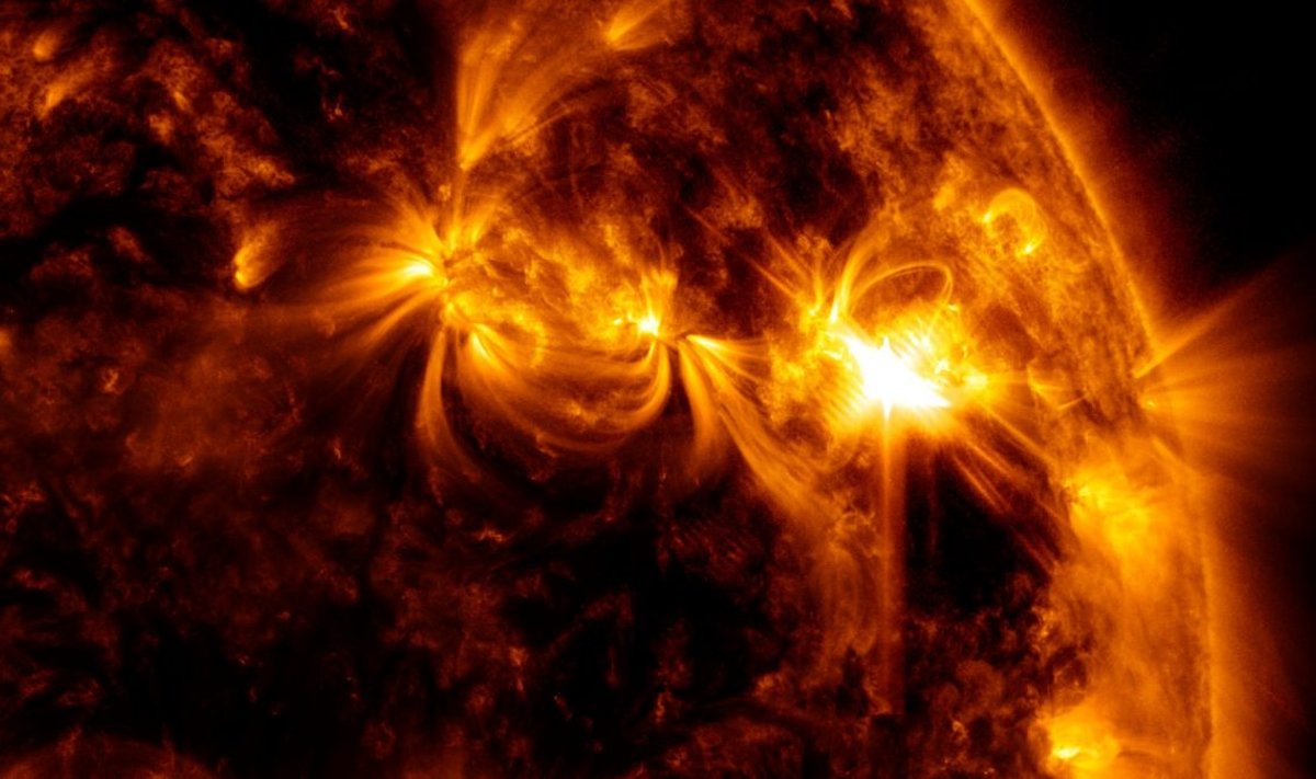Saulės plazmos išsiveržimas. NASA/Scanpix nuotr.