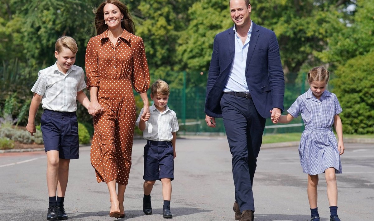Kate Middleton, princas Williamas ir jų vaikai George‘as, Charlotte ir Louisas
