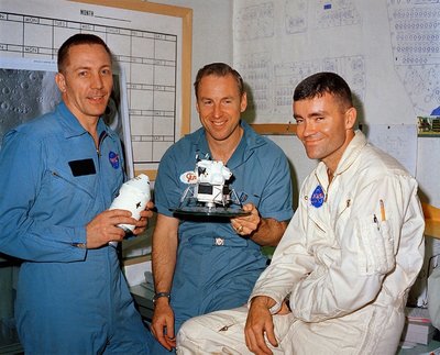 "Apollo 13" įgula: (iš kairės) Jackas Swigertas, Jimas Lovellis, Fredas Haise'as