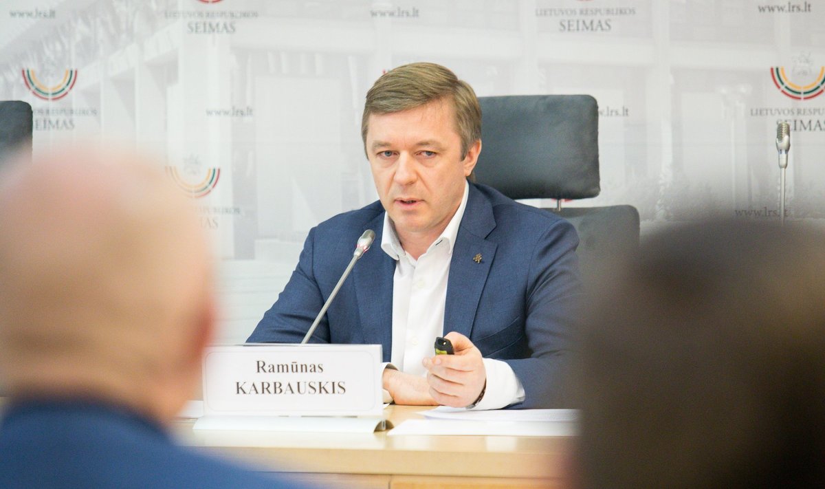 Ramūnas Karbauskis at the Press Conference on the LRT