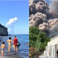 Turistų pamėgtoje saloje netikėtai išsiveržė ugnikalnis, žmonės gelbėdamiesi puolė į jūrą