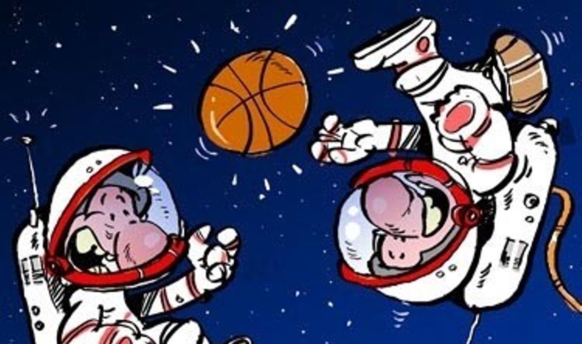 Lietuvos mokslininkai ir verslininkai kviečiami vykdyti eksperimentus kosmose - karikatūra