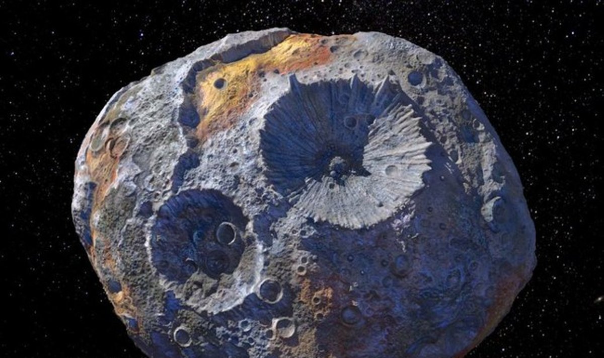Dailininko pavaizduotas Psyche asteroidas