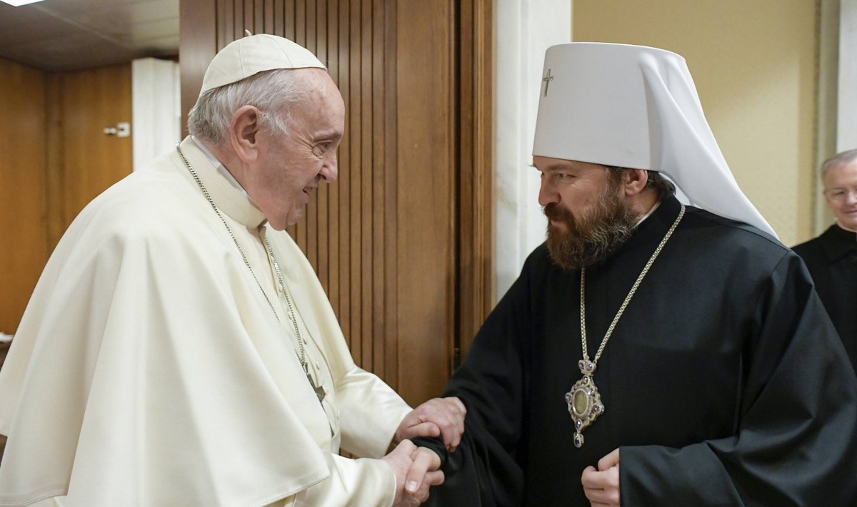  Popiežius Pranciškus ir Ilarionas Alfejevas