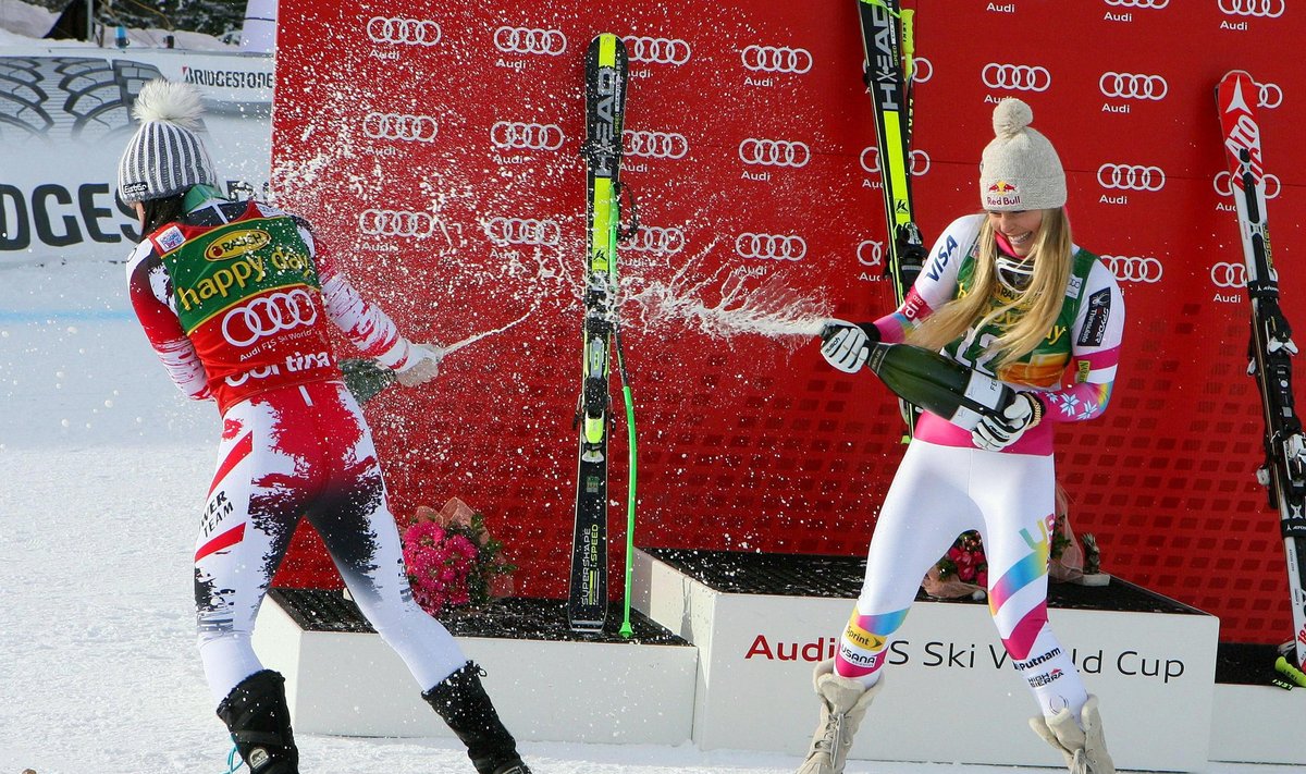 Anna Fenninger ir Lindsey Vonn