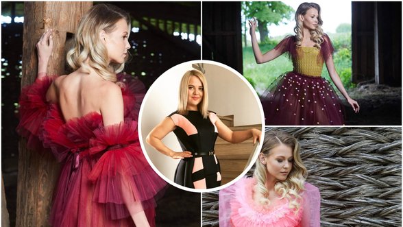 Renata Jampolskė švenčia: dizainerės diplomą atsiėmusi moteris pristatė originalią suknelių kolekciją