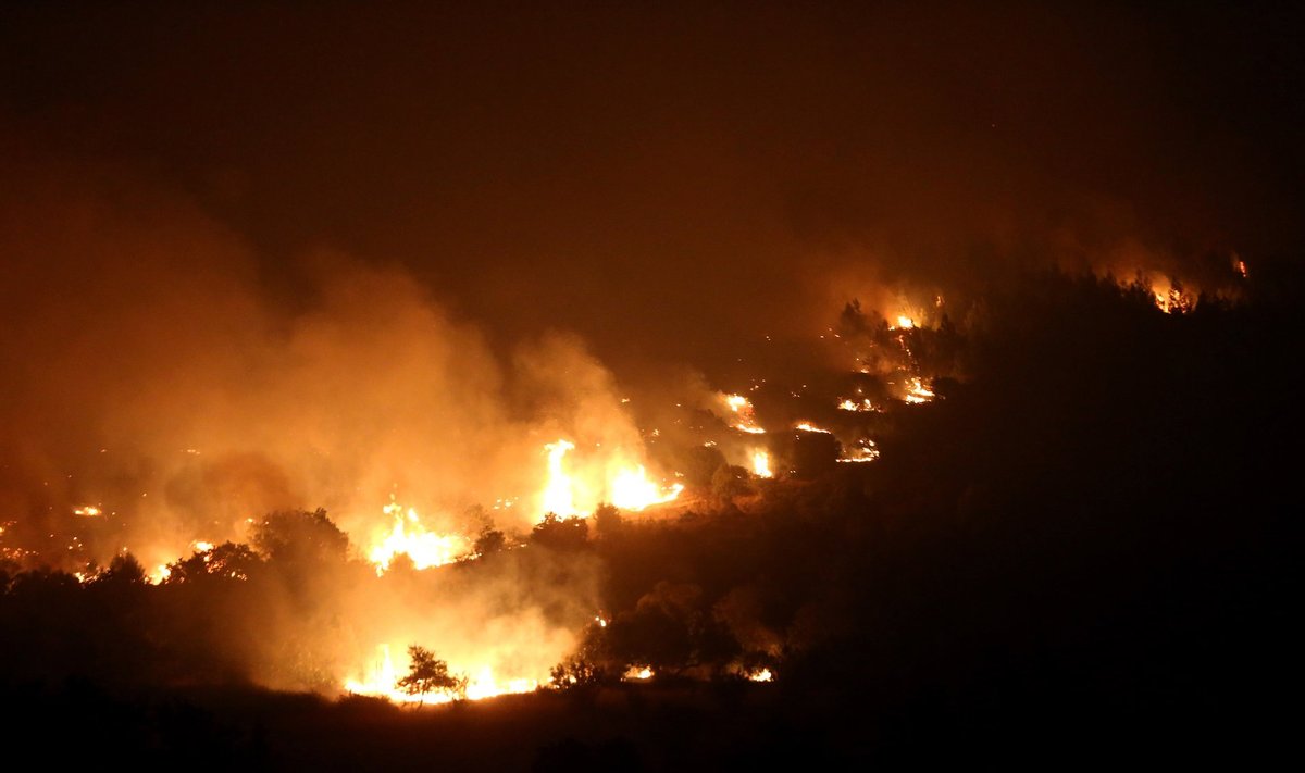 Graikijos šiaurės rytuose siaučia miškų ir krūmynų gaisrai