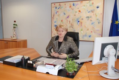 Dalia Grybauskaitė savo darbo kabinete Briuselyje