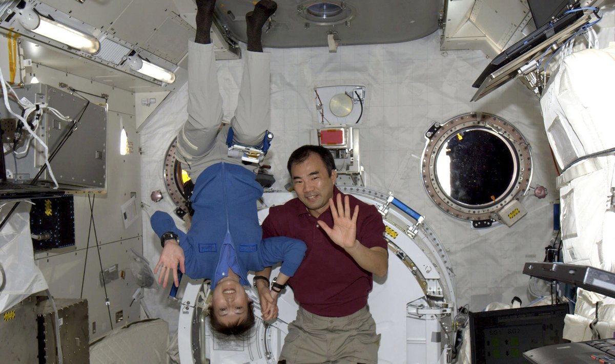 Japonijos astronautai Naoko Yamazaki ir Soichi Noguchi Tarptautinėje kosminėje stotyje